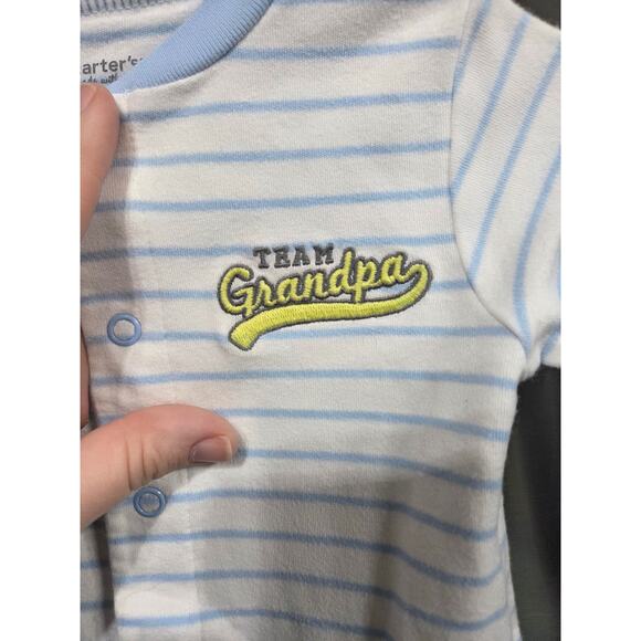5/$15 "Team Grandpa" Striped Sleeper - Carter's - 3mo - Picture 3 of 5